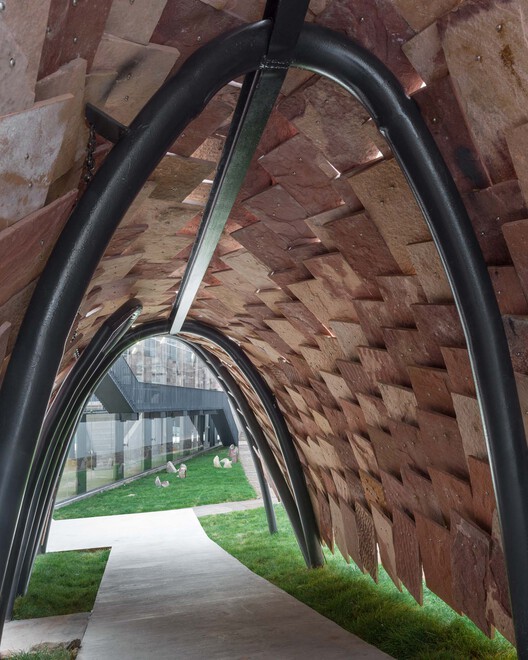 Taihang Xinyu Art Museum / Wang Chong Studio - Interior Photography, Brick, Arch, Handrail